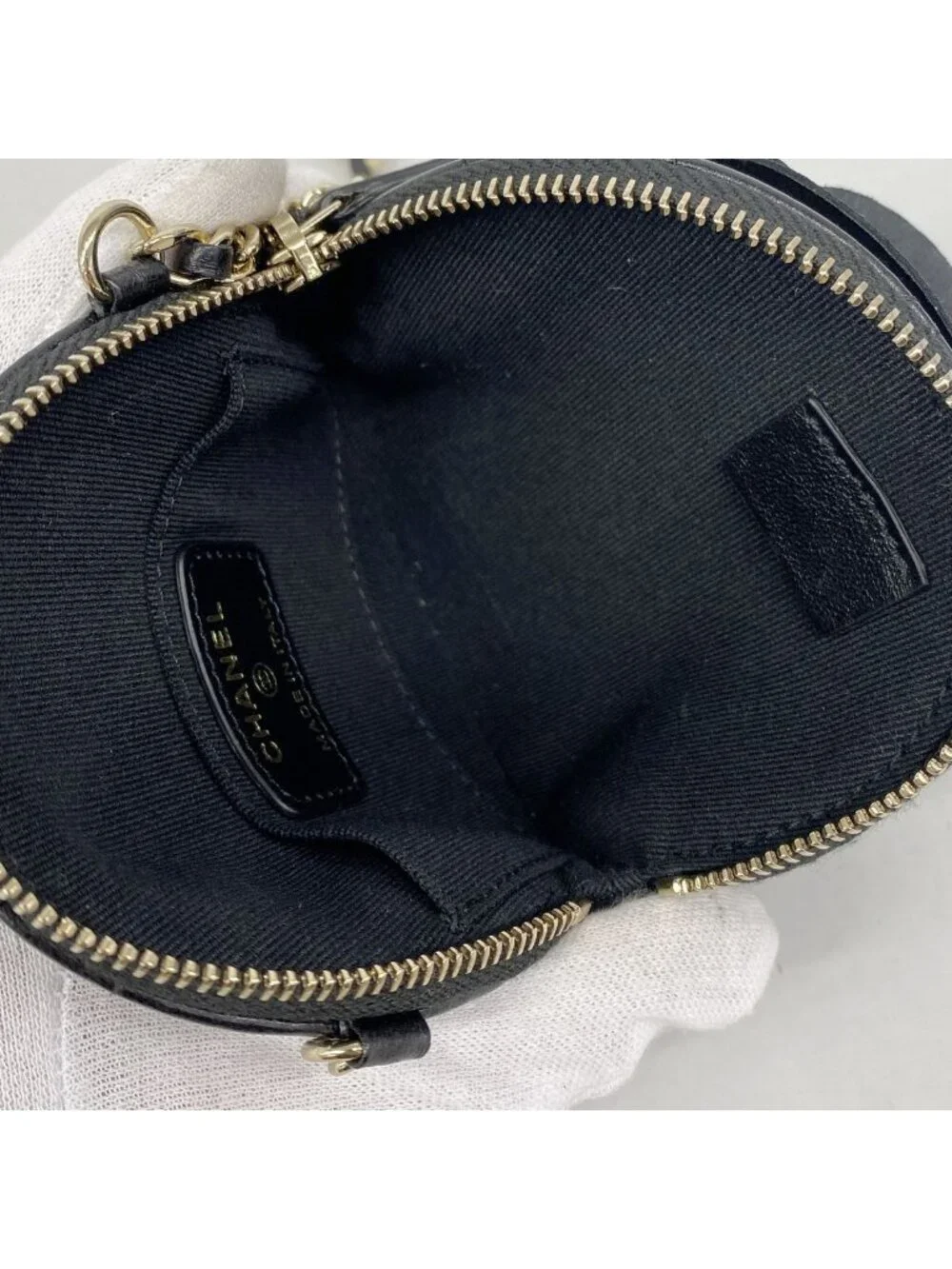 Chanel Shoulder Bag Camellia Lambskin Black Champagne Gold